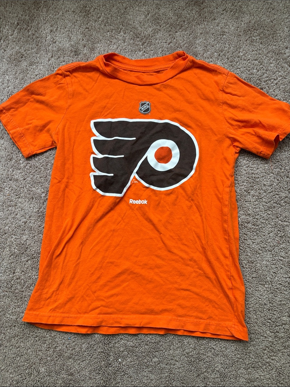 Reebok Kids Orange Philadelphia Flyers Logo Tee